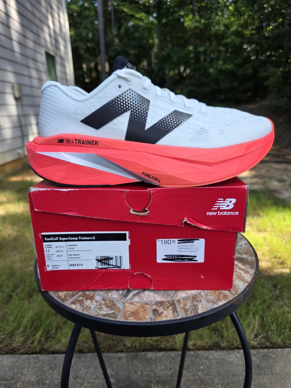 New Balance FuelCell SuperComp Trainer v3 MRCXY4 White Sneaker M Sz 11 W 12.5 D